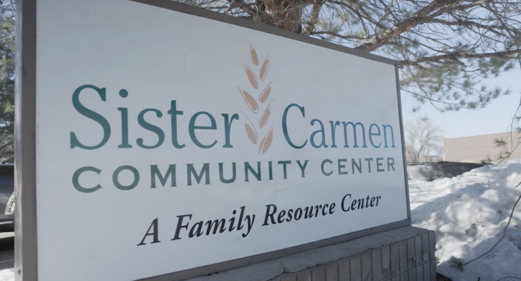 Sister Carmen Community Center sign.