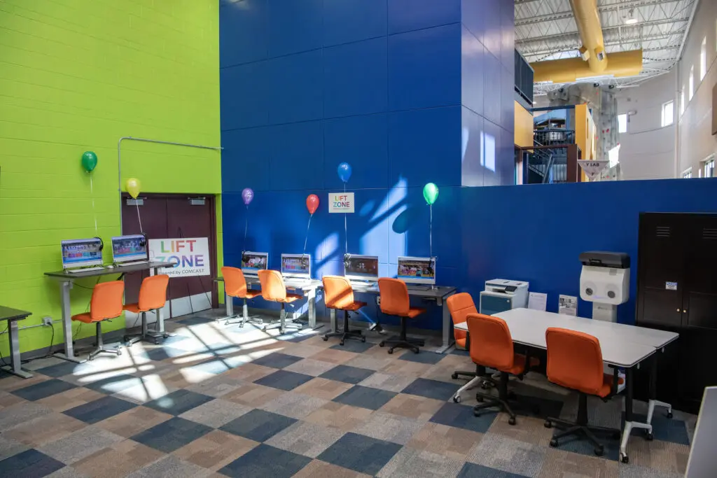 Computers at the new YMCA Connection Center.