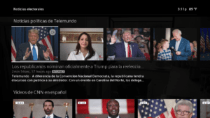 The Election Central hub on Xfinity X1