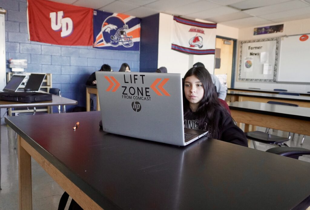 Student participating in Easterseals Colorado's digital literacy and employment training program at Wheat Ridge High School.