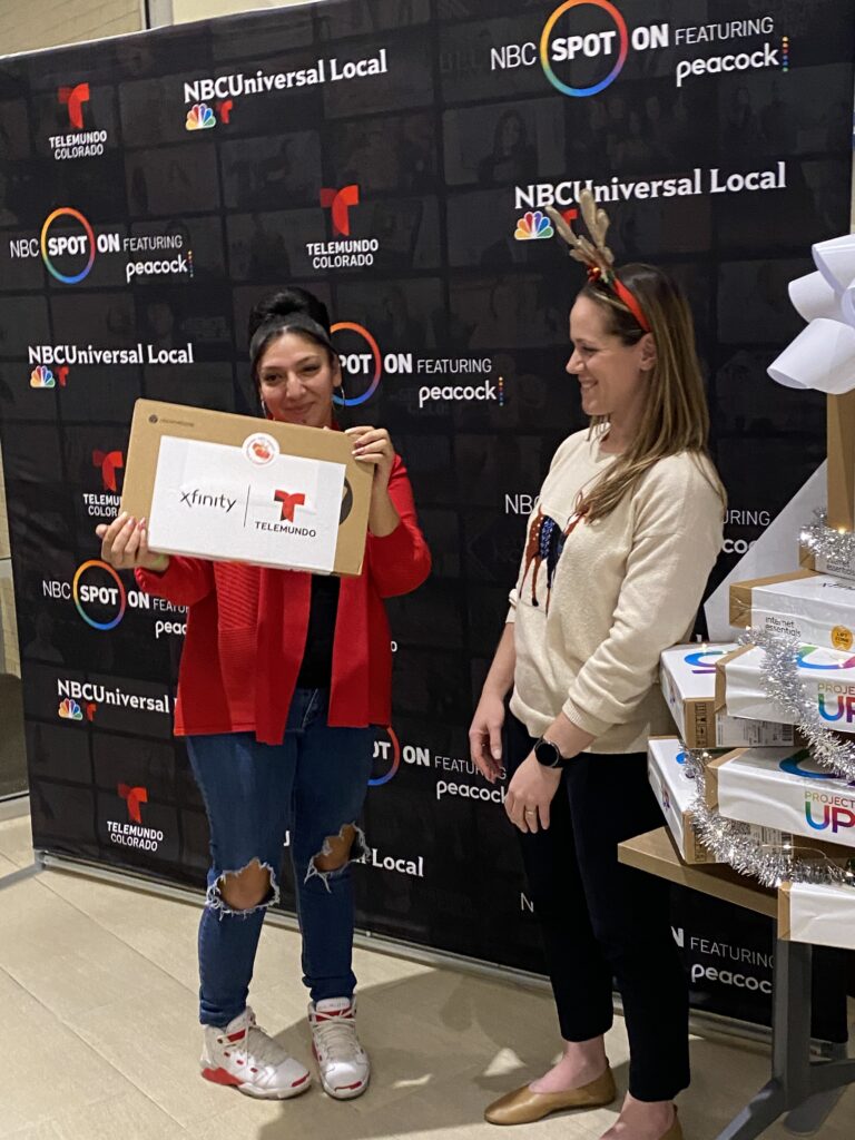 Comcast and Telemundo Colorado Partner with Mile High United Way to Support Young Adults with Laptop Donation.